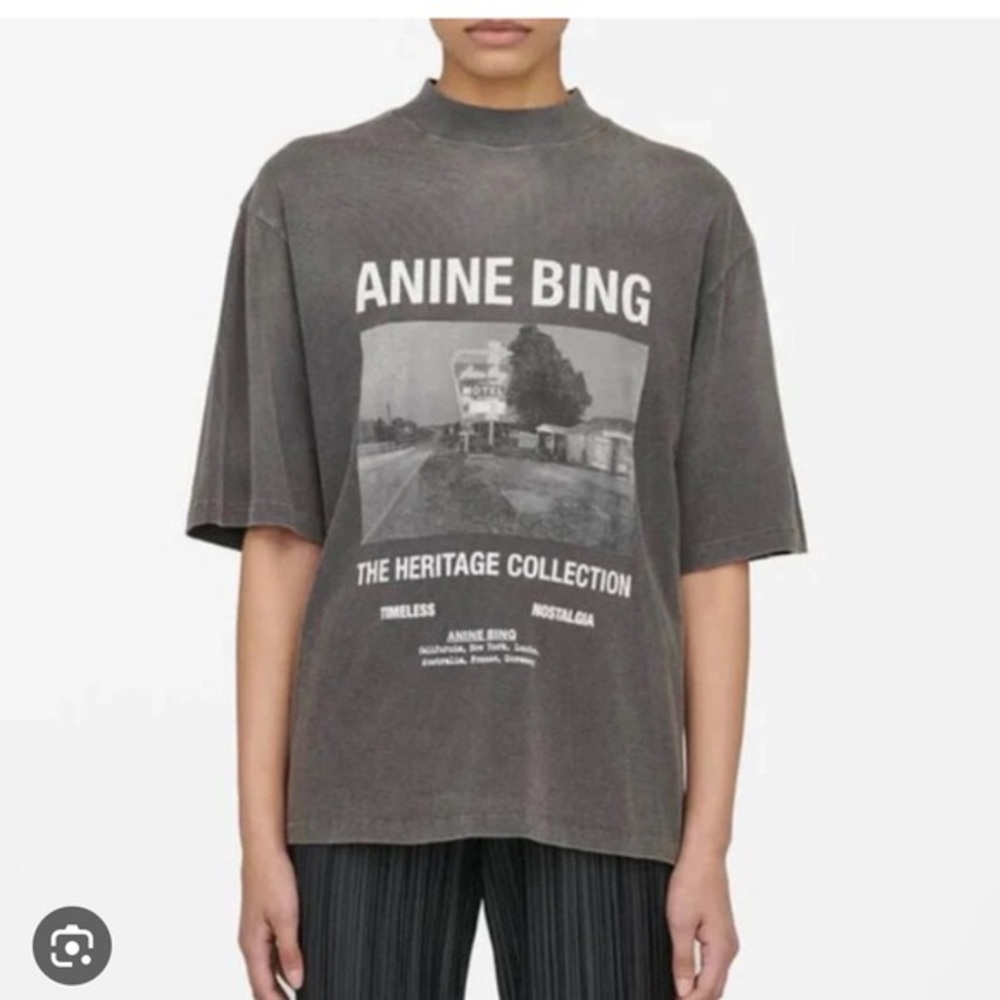 Anine Bing Wes Motel Oversized Heritage T Shirt XS
